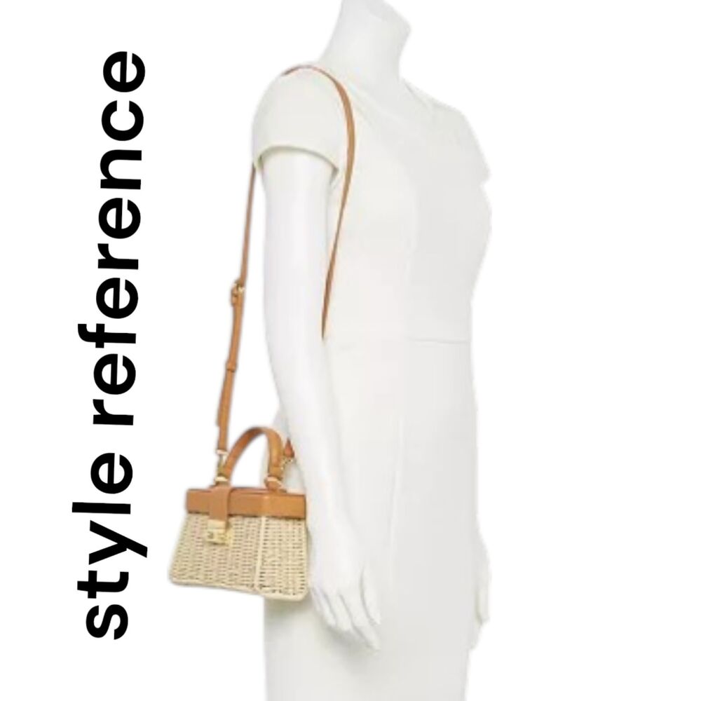 LC Lauren Conrad Wicker Top Handle Shoulder Crossbody Bag NWT - Picture 5 of 6